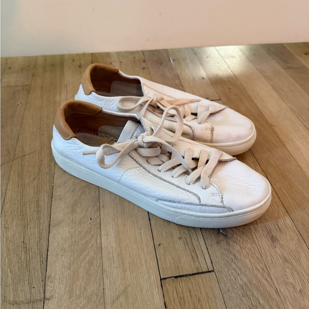 Soludos White Leather Casual Shoes